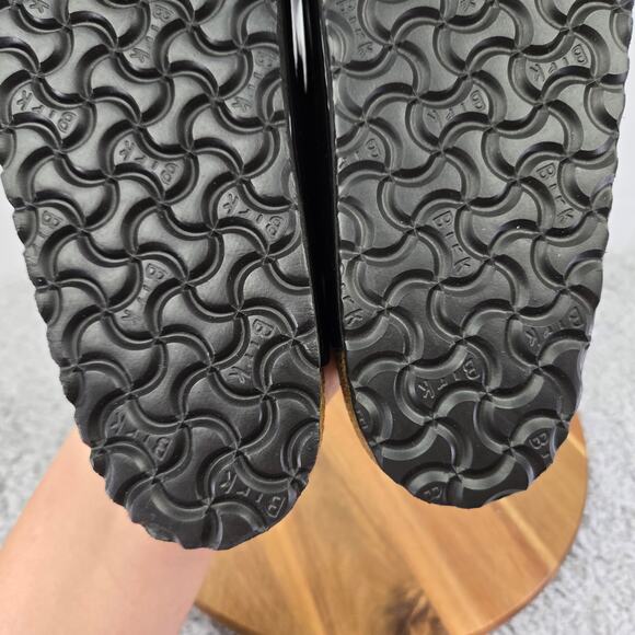 Birkenstock Arizona Birko-Flor Black Patent Leather Double Strap Sandal Mens 44 - Picture 11 of 13